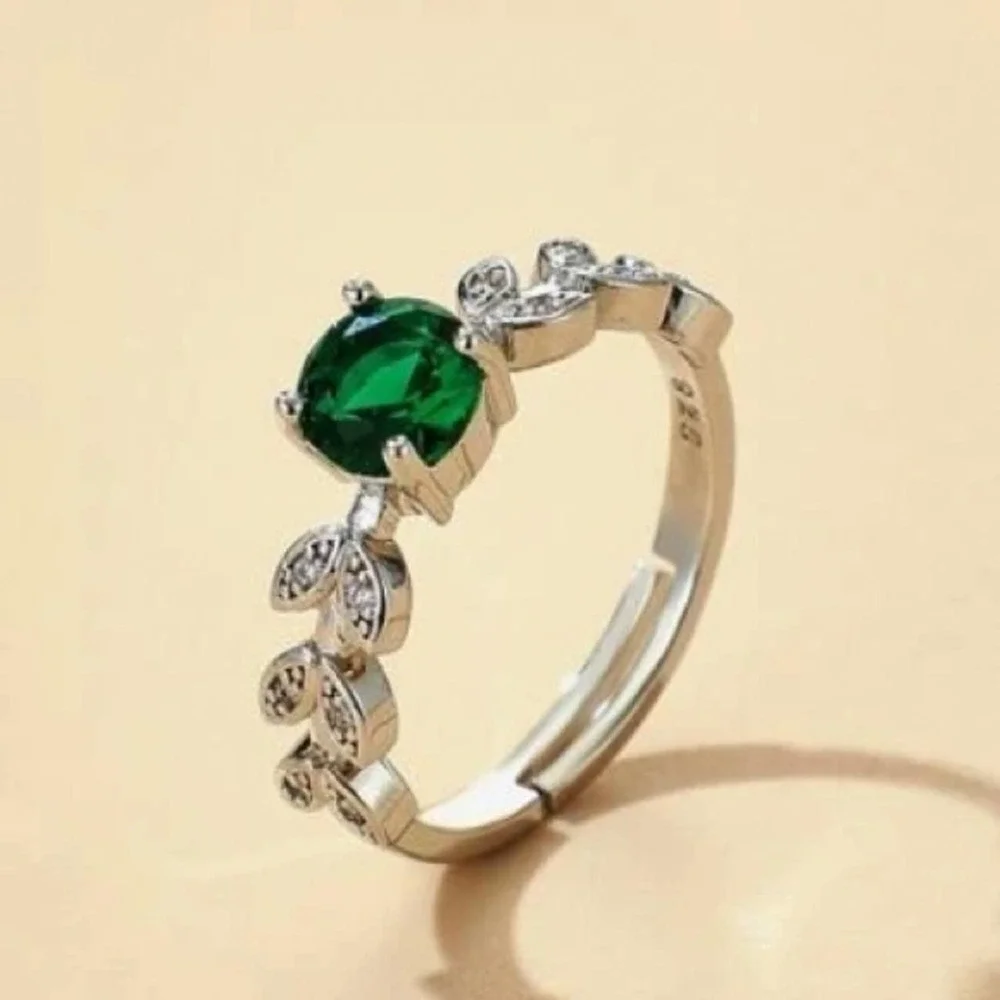Sterling Silver Emerald Ring
